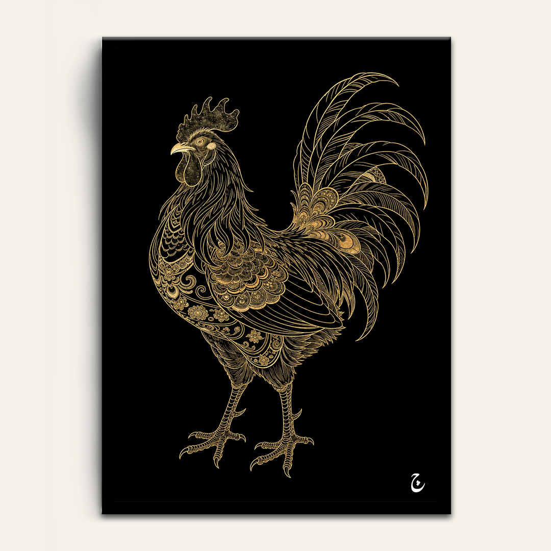 Gilded Plumage framed wall art by Vajwala