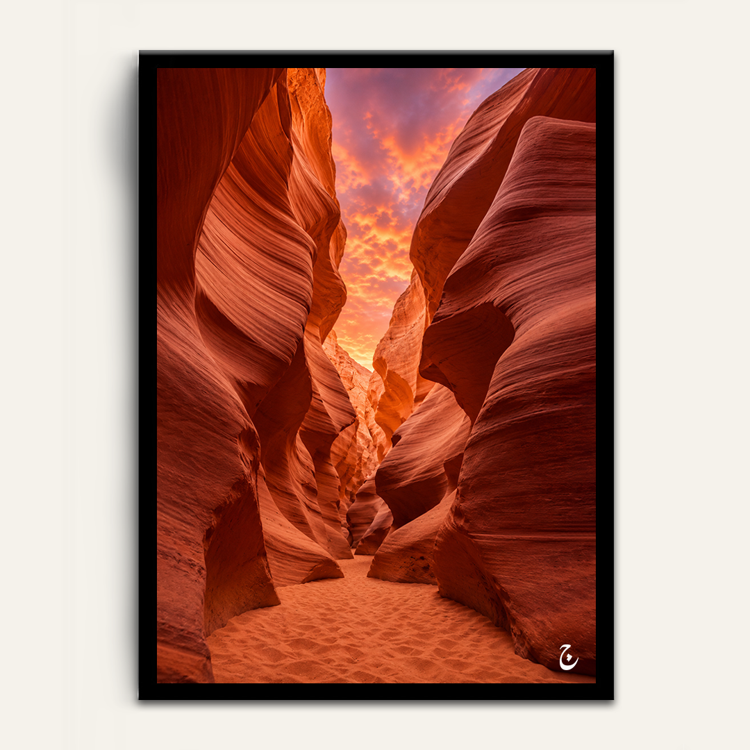 Ember Corridor framed wall art by Vajwala