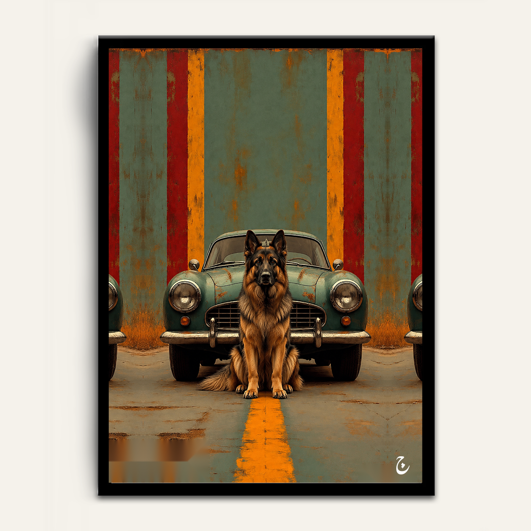 Chrome and Fur framed wall art by Vajwala