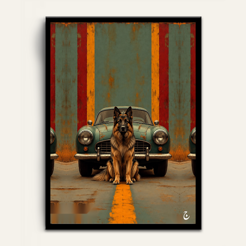 Chrome and Fur framed wall art by Vajwala