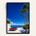 Palm and Chrome framed wall art by Vajwala