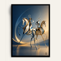 Gilded Riders framed wall art by Vajwala