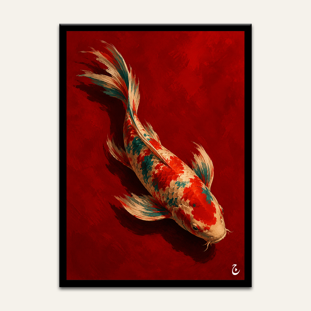 Crimson Drift framed wall art by Vajwala